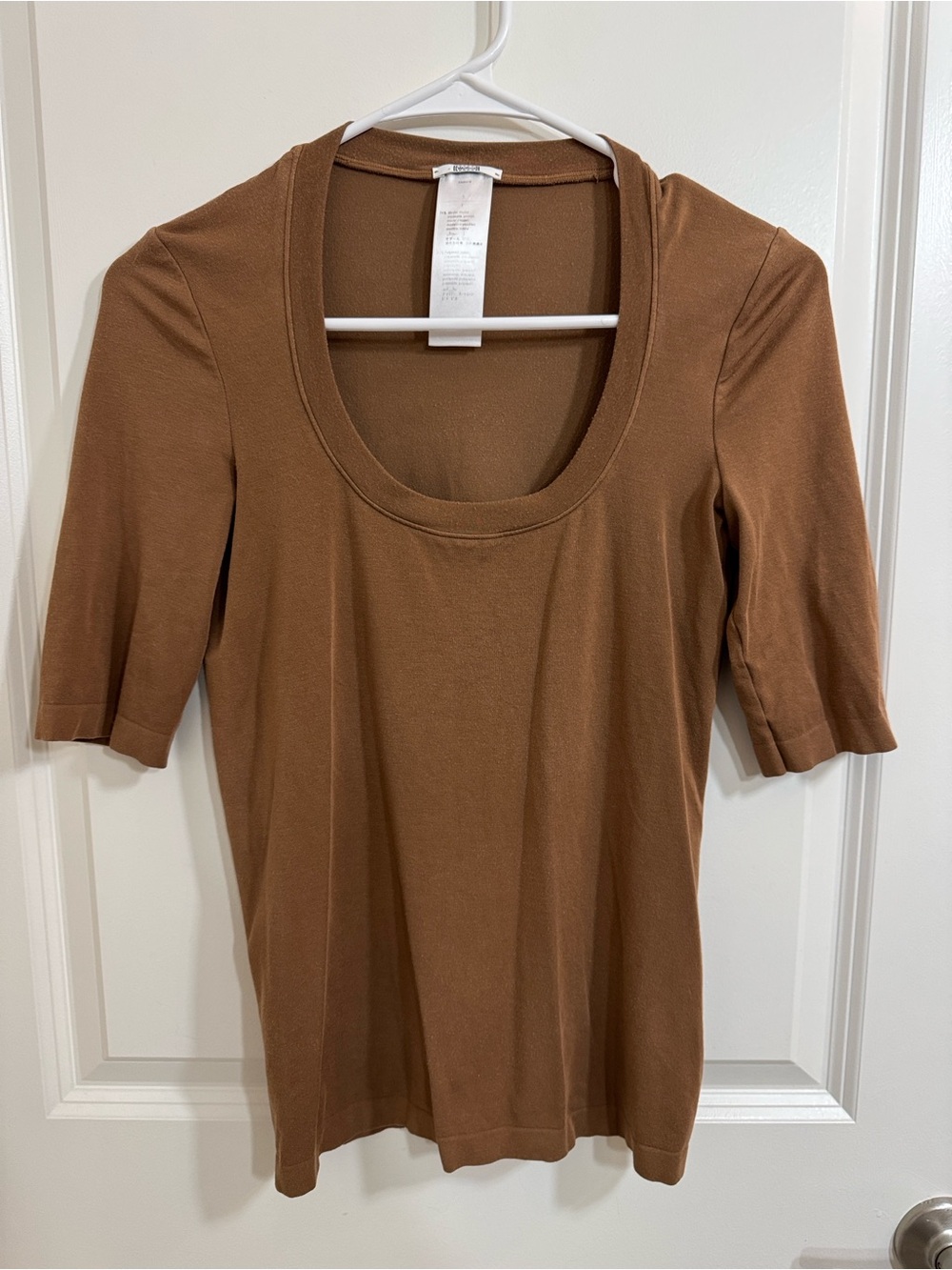 Wolford Brown Scoop-Neck Short Sleeve Tee